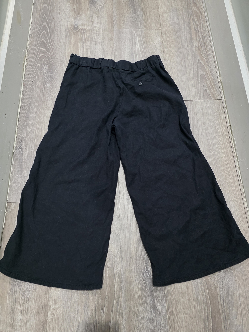 Anthropologie Maeve Pants Women 12p Blue The Colette Linen Blend Crop Wide Leg - Picture 7 of 13